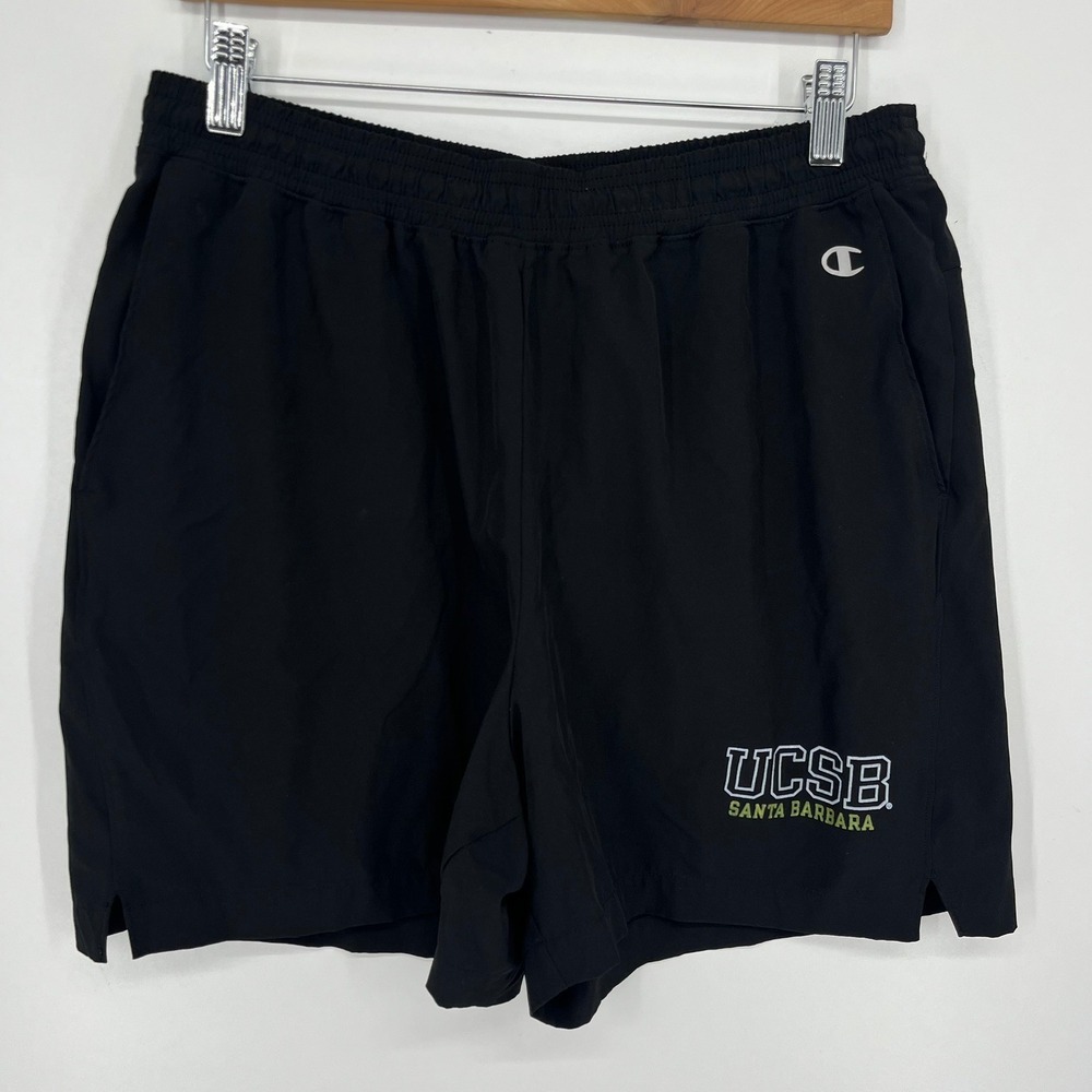 Champion UCSB Santa Barbara Gauchos Mens Athletic Shorts Black Large